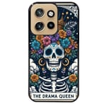 Coque noire pour Edge 50 NEO tete de mort drama queen