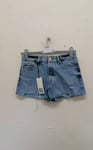 River Island Blue mid rise fray denim shorts size UK8  EUR 34 {R162}{R154}