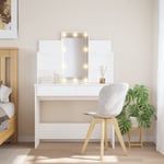 Maisonchic - Coiffeuse avec lumières led, Table Console, Table de maquillage blanc 96x40x142 cmLOI8405