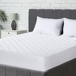 Utopia Bedding Protège Matelas 200x200cm, Couvre de Matelas Extensible pour 30 cm Matelas Épais de Profondeur, Protège-Matelas matelassé (Blanc)