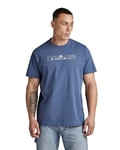 G-STAR RAW Men's Flight Deck Back Graphic Loose T-Shirt, Blue (vintage indigo D24425-C336-G278), XL