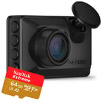 Garmin Dash Cam X110 -autokamera + SanDisk Extreme microSDXC V30 64GB 170MB/s