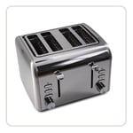 LITTLE BALANCE 8698 Premium Inox, Grille pain Toaster, 4 fentes largeur variable, 2 zones de Cuisson Réchauffage Décongélation indépendantes, 1600 W, Tout Inox