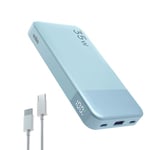 Nobis Portable Charger, 35W 10000mAh Power Bank Fast Charging, PD QC 3.0 LED Display Battery Pack,USB C In/Out Portable Phone Charger for iPhone iPad Android etc. (Blue)