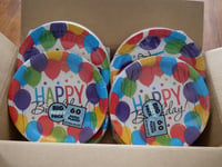 360 x Happy Birthday 9" Paper plates FREE DELIVERY  Great Deal. Job lot