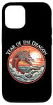 Coque pour iPhone 12/12 Pro Année du Dragon #17 Sea Dragon Coucher de Soleil Vagues Rétro