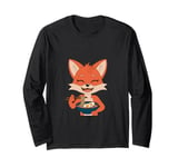 Happy Fox with Ramen Kawaii Food Design Long Sleeve T-Shirt