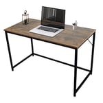 Direct Online Houseware Computer Desk Rustic Dark Brown with Black Frame, for Gaming Desk, Home Office, PC or Laptop Study Desk Easy Build