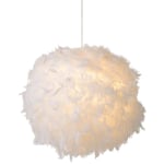 Lampe - Suspension en Plumes 30cm Plafonnier Lustre Luminaire Chambre Couloir