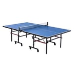 VEVOR Ping Pong Table, Professional Table Tennis Game, Indoor MDF Portable Table Tennis Table, Foldable Ping Pong Table with Quick Clamp Net and Lockable Wheels, 10 Minute Easy Assembly, 18mm Tabletop