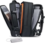 sac à dos voyage d'affaires, sac extensible et spacieux pour ordinateur portable 17,3" avec port USB, Noir Bange