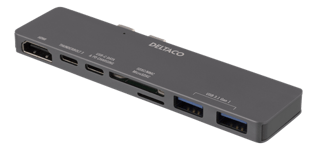 DELTACO – Dual USB-C Dock for MacBook Pro 2016, Thunderbolt 3, 100W USB (USBC-1290)