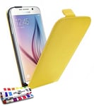 ETUI FOLIO A RABAT SAMSUNG GALAXY S6 OPEN FLIP JAUNE ECO-CUIR (PU)