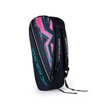 HUNDRED Bolt Badminton and Tennis Racquet Kit Bag | Material: Polyester | Multiple Compartment with Side Pouch | Easy-Carry Handle | Padded Back Straps | Front Zipper Pocket (Black, 6 in 1)