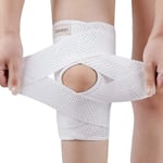 Galvaran Knee Brace With Side Stabilizers For Meniscal Tear Knee Pain Acl Mcl Arthritis Injuries Recovery, Breathable Adjustable Knee Support-white M