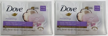 2XDove Relaxing Soap Bar With Coconut Milk&Jasmine Petals Scent (4x90g) 12 Soaps