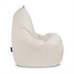 Pouf Poire Relax Similicuir Outdoor Blanc Happers xl