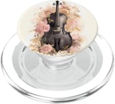 Black Violin And Pink Flower Graphic For Women Cute Goth PopSockets PopGrip pour MagSafe