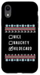 iPhone XR Nice, Naughty, Hildegard Christmas Ugly Sweater Style Case