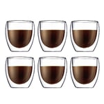Bodum PAVINA Double Walled Thermo Glasses 0.25 L, 8 oz, Pack of 6