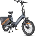 ENGWE LE20 E-Bike Elcyklar 20 Inch Dual Battery Version 38.2ah 250W 48V 180km Fat Bike grå