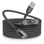 Câble d'Extension USB avec Interrupteur 3M,Type A Mâle vers Femelle d'Extension (Marche/Arrêt),Cordon de Chargeur d'Alimentation (ON/OFF) pour LED Desk Lamp,LED Strips,USB Fan,Clavier etc