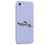 Coque violet Iphone 7 8 et SE 2020 et 2022 avec votre prénom 26 petit coeur