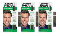 3 x Just for Men Shampoo-In Hair Colour Dye Original H-45 Dark Brown Black