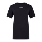 Berghaus Women's Boyfriend Buttermere Short Sleeve Tee T-Shirt, Black, 10