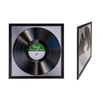 LP-ram för Vinylskiva - Record Album Frame - Glasfront - 32x32cm Black 3-Pack