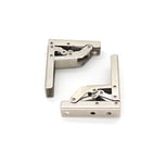 2 Pcs Cabinet Hinges Stainless Steel Folding Shelf Hinges Kitchen Cabinet Hinges 90 Degree Hidden Table Shelf Hinges Cupboard Door Hinges with Screws