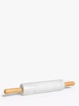 John Lewis Leckford Farm Marble Rolling Pin with Oak Wood Handles, White/Natural