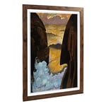 Big Box Art Framed Print of Georges Lacombe Vorhor The Green Wave Design | Wall Art Picture | Home Decor for Kitchen, Living Room, Bedroom, Hallway, Walnut, A2 / 24.5x18 Inch / 62x45cm