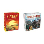 Catan Studios| Catan | Board Game | Ages 10+ | 3-4 Players | 60 Minutes Playing Time & Days of Wonder | Ticket to Ride Europe Board Game | Ages 8+ | For 2 to 5 players | Average Playtime 30-60 Min