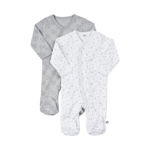 Pippi Långärmad Pyjamas med Fot 2-pack Harbor Mist