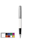 Parker Jotter Originals Fountain Pen | Classic White Finish | Medium Nib | Blue & Black Ink