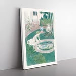 Big Box Art The Reflection in The Fountain by Maurice Denis Canvas Wall Art Print Ready to Hang Picture, 76 x 50 cm (30 x 20 Inch), White, Grey, Green