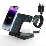 Wireless Charger for Apple Devices,3 in 1 Wireless Charging Station Stand Dock for iPhone 16/15/14/13/12/11/XS/X/8 and Apple Watch 10/9/8/7/6/SE/3/2 & AirPods 4/Pro2/Pro/3/2