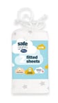 Silentnight Safe Nights Crib Fitted Sheets Pure Cotton Soft Breathable Pack of 2