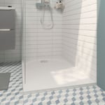 Receveur de douche 80 x 100 cm, résine, blanc, GoodHome Cavally