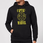 Captain Marvel Grunge Logo Hoodie - Black - L - Black