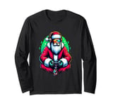 Funny Video Games Santa Gamer 8-bit Gaming Christmas Gamers Long Sleeve T-Shirt