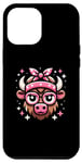 iPhone 12 Pro Max Bison Pink Bandana Glasses Buffalo Cow Case