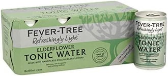 Fever-Tree Refreshingly Light Elderflower Tonic Water 8 x 150ml (Pack of 3, Tot