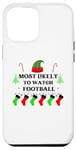 iPhone 12 Pro Max Most Likely To Watch Football Family Santa Elf Hat Case