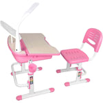 Bureau enfant ajustable en hauteur rose 301 + chaise Terre De Nuit