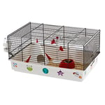 Ferplast Cage pour Hamsters CRICETI 9 Space, Cage en Métal et Plastique Peint, Autocollants et Accessoires Inclus, 46 x 29,5 x h 23 cm.