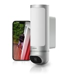 Bosch Smart Home outdoor camera II, outdoor surveillance camera, 1080p full HD resolution with integrated alarm siren and designer light, compatible with Amazon Alexa, silver