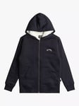 Billabong Kids' Arch Sherpa Fleece Zip Up Hoodie, Navy