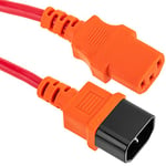 BeMatik - Câble d'alimentation IEC60320 C13 à C14 Rouge 5m